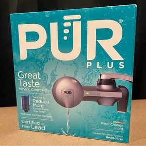 Pur plus faucet filter New in box. Color: Metallic Gray. Come with one filter